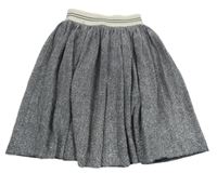 Čierno-stříbrno-smotanová sukňa s pruhmi C&A