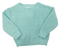 Mátový rebrovaný oversize sveter PRIMARK