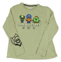 Světleolivové pyžamové tričko s Brawl Stars C&A