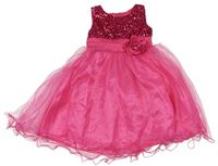 Ružové slávnostné šaty s flitrami a tylovou sukní