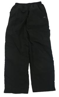 Černé šusťákové podšité kalhoty s logem Slazenger