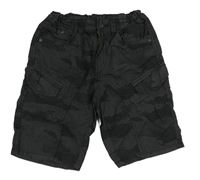 Antracitové army plátěné cargo kraťasy C&A