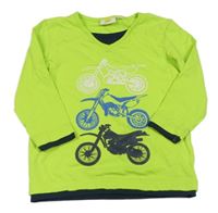 Limetkové triko s motorkami Kids
