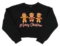 Čierna crop mikina s perníčky Pep&Co