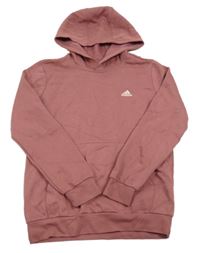 Vínová mikina s logem a kapucí Adidas
