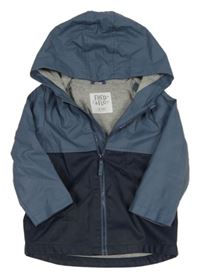 Modrošedo-tmavomodrá nepromokavá jarná bunda s kapucňou zn. F&F