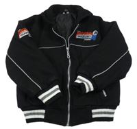 Černá zateplená bunda s výšivkou