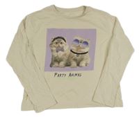 Béžové tričko s mačkami M&S