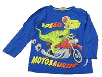 Modré tričko s dinosaurem na motorce Kiki&Koko