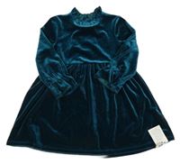 Nové - Petrolejové sametové šaty Dunnes