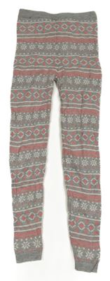 Sivé melírované vzorované pletené legíny Pepperts