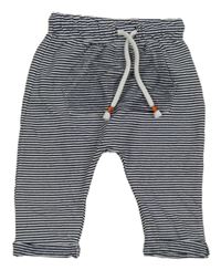 Tmavomodro-biele pruhované tepláky Topomini