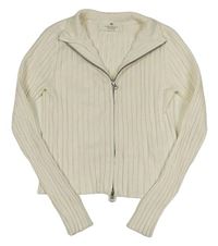 Smotanový rebrovaný prepínaci crop sveter H&M