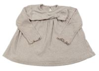 Starorůžová žebrovaná úpletová tunika s mašlí George