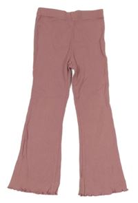 Staroružové rebrované flare legíny Tu