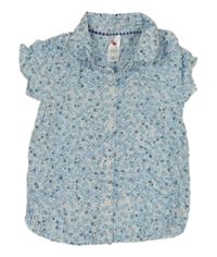 Bielo-svetlomodrá kvetovaná blúzka C&A