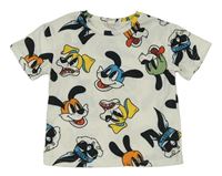 Biele tričko so psy Shein