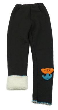 Černé zateplené legíny s nášivkou