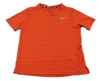 Červené melírované sportovní funkční tričko s logem Nike