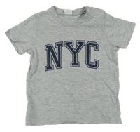 Šedé melírované tričko s písmeny H&M