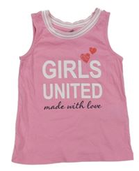 Ružový top s nápisom a srdiečkami Dopodopo