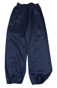 Tmavomodré šušťákové nepromokavé funkčné nohavice Decathlon