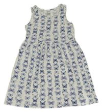 Biele bavlnené šaty s motýly H&M