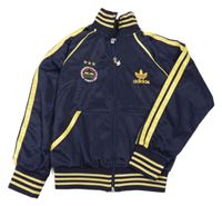 Tmavomodrá športová prepínaci mikina s výšivkou Adidas