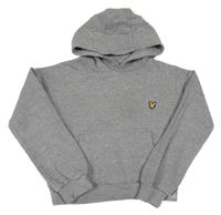 Šedá melírovaná mikina s nášivkou a kapucí Lyle&Scott
