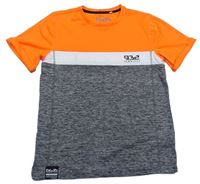 Sivo-oranžové neónové športové tričko C&A