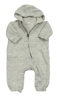 Svetlosivá melírovaná tepláková kombinéza s kapucňou H&M