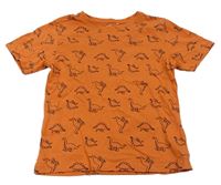 Oranžové tričko s dinosaurami Topolino