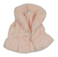 Svetloružová kožušinová podšitá vesta Ralph Lauren