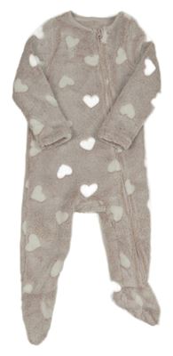 Pudrový chlupatý overal se srdíčky Tu