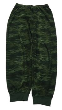 Khaki vzorované fleecové pyžamové kalhoty Primark