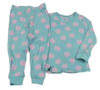 Modro-růžové puntíkaté pyžamo M&S