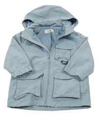 Svetlomodrá šušťáková jarná bunda s kapucňou H&M