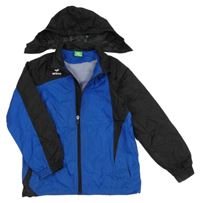 Modro-čierna šušťáková športová bunda s kapucňou erima