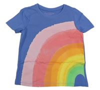 Modré tričko s barevnou duhou Primark