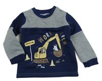 Tmavodro-sivá mikina s bágrom