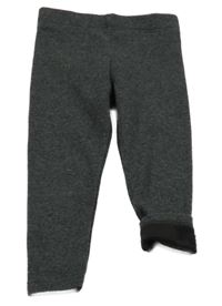 Tmavosivé melírované zateplené legíny Primark