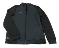 Černo-šedá sportovní funkční propínací mikina s logem kipsta