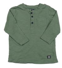 Tmavozelené triko s kapsou 