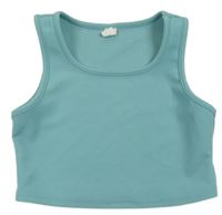 Zelený rebrovaný crop top shein