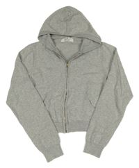Sivý prepínaci crop sveter s kapucňou H&M