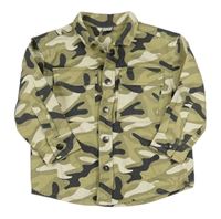 Zeleno-bílo-černá army riflová bunda Tu