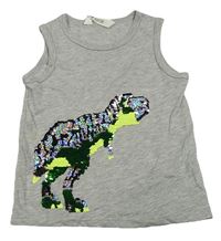 Sivé melírované tielko s dinem z flitrů H&M