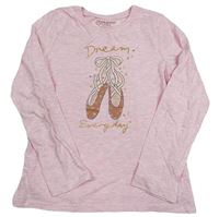 Růžové melírované triko s piškoty Primark