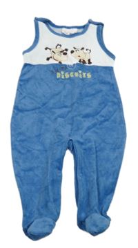 Modré sametové dupačky s pejsky Ergee