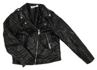 Čierny koženkový crop krivák H&M